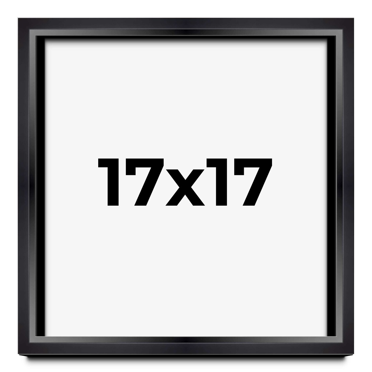 Square Minimalist Shadow Box Black Picture Frame - UV Acrylic, Backing, Hanging Hardware